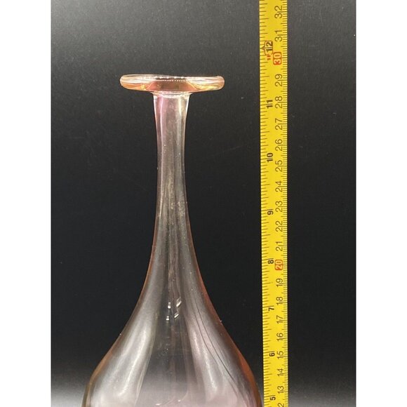 Kosta Boda Kjell Engman 11 1/2" Fidji Rainbow Art Glass Bottle Vase 48838 - Picture 9 of 16